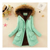 Femme Manches Longues Coton Manteau Faux Agneau Laine