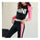 Breathable Woman Casual Sports Yoga Fitness Skinny Running Clothes   black rose
