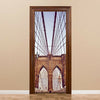 Door Sticker New 3D DIY PVC Waterproof  Door Wall Mural Brooklyn Bridge qd053