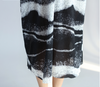 Mode Schwarz Wave Muster Überdimensional Tunika Freizeitkleid