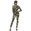 Army Green Drillmaster Costume Cosplay Bar Camouflage Game Uniform