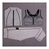 Damen Joggen Sport Fitness Yoga Kleidung 3pcs Set Hellgrau