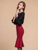Sexy Slim Stretch Body con High Waist Mermaid Flared Fishtail Pencil Skirt