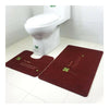 Embroidery Toilet Seat 2pcs Set Foot Mat Carpet
