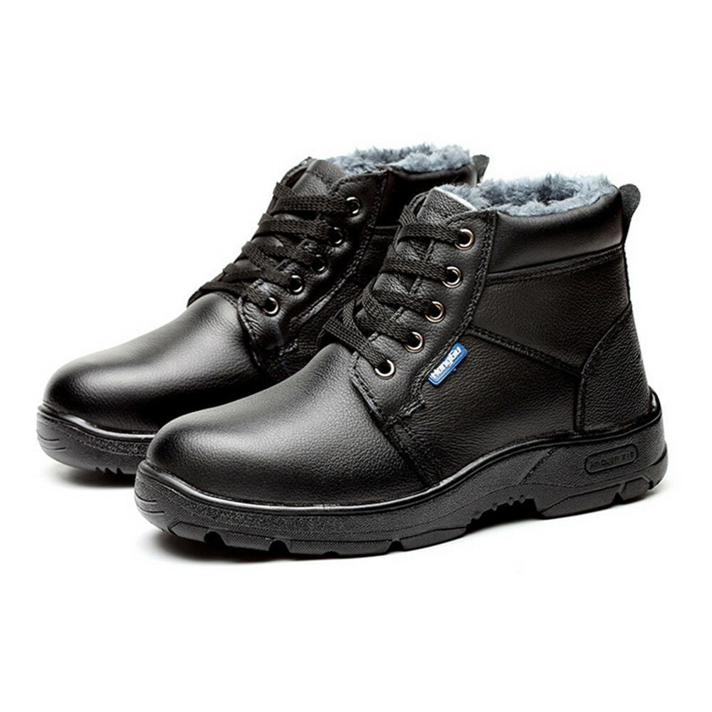 MENS' Work Safety Shoes Cow Leather Smash-proof Penetration-resistant High cut