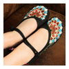Old Beijing Cloth Embroidered Shoes Flat Casual  black