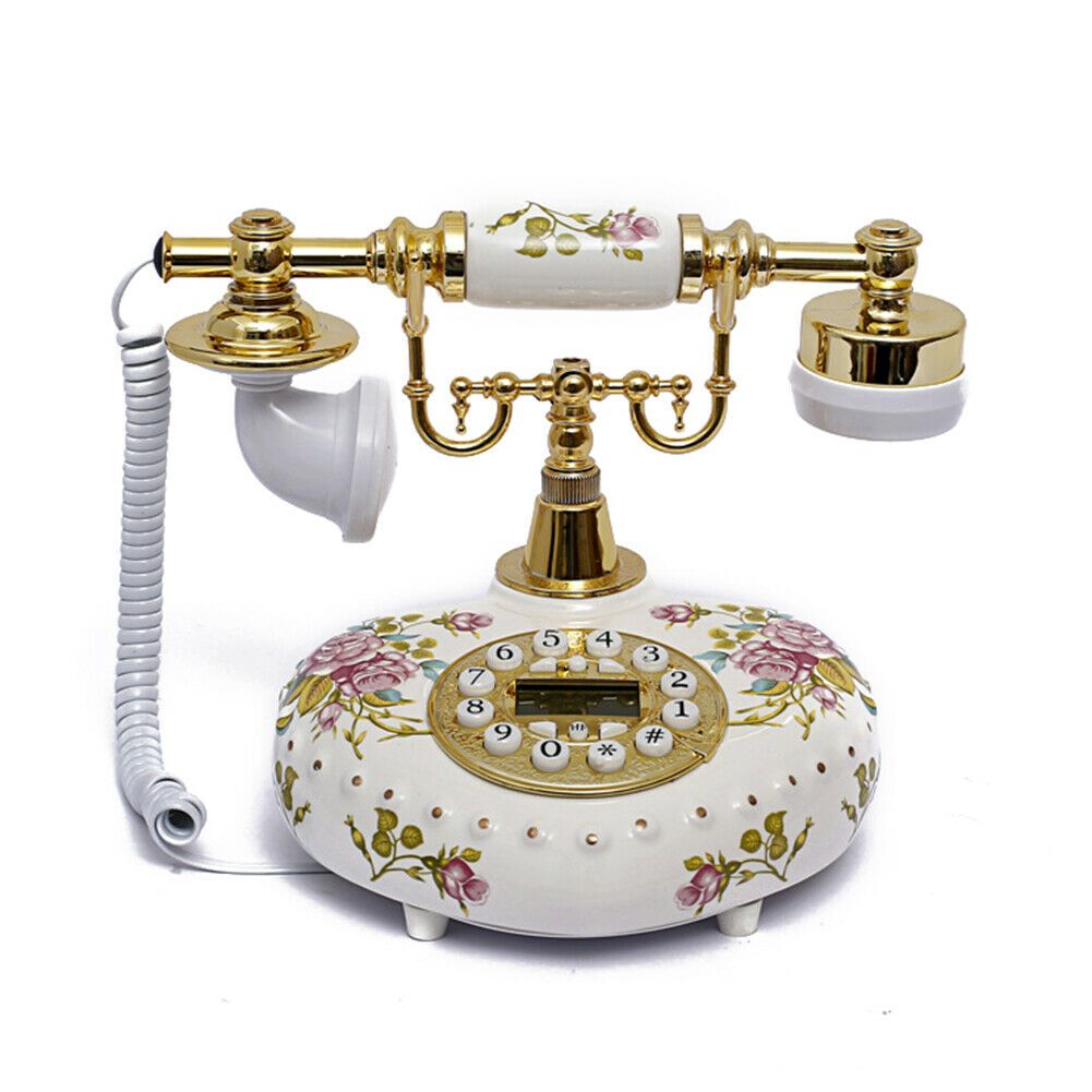 Antique Style dial button Phone French Style Old Fashioned Handset Telephone