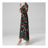 Dreamlike Chiffon Long Sleeve Fake 2pcs Suit Long Dress   floral   M