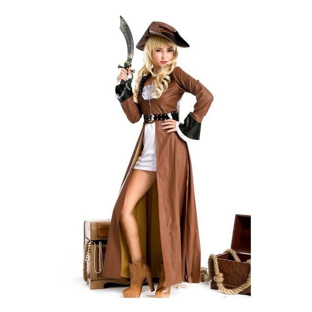 Halloween Sexy Lingerie Underwear Game Uniform Long Leather Pirate Costume M