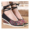 Old Beijing Cloth Embroidered Shoes Beads   black