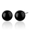 natural onyx earrings  6mm  BLACK