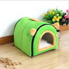 Dog Cat Pet House Kennel Warm Bed  with Fleece Mattress Portable Easy Wash
