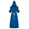 Halloween Cosplay Middle Ages Monk Wizard Christian  blue S