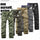 Men Casual Military Army Work Trousers Military Army Multi-pocket Pants Black
