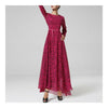 Rose Red Leopard Print Slim Fishtail Long Dress  S