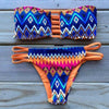 Two Sides Wearable Bikini Sexy Swimwear Swimsuit  blue wave