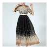 Chiffon Dress Short Sleeve Big Peplum   S