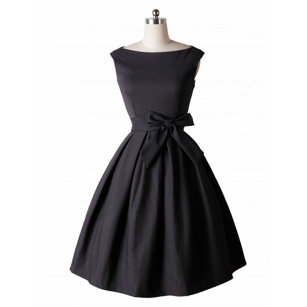 Bowknot A-line Bubble Skirt Sleeveless Dress   black