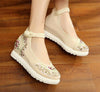 Chinese Ethnic Embroidery Inner high Heel Elevator Cheongsam Dress Shoes Flower