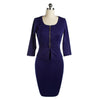 Damen Pretty Sexy Mittelteil Ärmel, Bleistift Kleid Rüsche