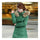 Long Down Coat Plus Size Big Fur Collar Slim Thick    green