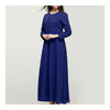 Muslimisch Einreihige Vintage Groß Schößchen Kleid BLAU M