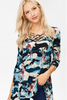 Women Camouflage Floral Bull Head Cowskull Casual Jersey Blouse Top