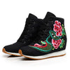 Vintage Beijing Cloth Shoes Embroidered Boots black 35