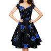 Vintage Heoburn Style Bustier Oberteil Rüschen Kleid Blau