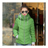 Winter Woman Hoodied Short Plus Size Down Coat   green