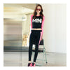 Breathable Woman Casual Sports Yoga Fitness Skinny Running Clothes   black rose