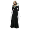 Luxe Noir Vampire Robe Halloween Sorcière Reine Femme Refinement Déguisement