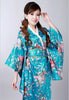 Vintage Luxurious Japanese Kimono Cosplay Costume Yukata Gown sakura green