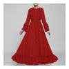 Big Peplum Longitud hasta Pies con Plisados de Salón Vestido Rojo S