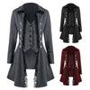 Damen Viktorianischer Steampink Weste Angenäht Spitze Mantel Jacke Frack