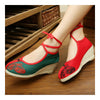 Alt Peking Bestickt Stoff Schuhe Schmetterling Ballett