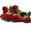 10pcs European Style Vivid Bridal Wedding Artifical Flowers rose Bouquet