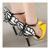 Dreamlike Butterfly Wings High Heel Stiletto Sandals Cocktail Party Club Event