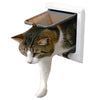 4 Vías Bloqueable Gato Mascota Seguro Puerta Abatible Blanco Marrón TALLA L