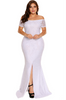 Romantic Crochet Lace Floral Off Shoulder Thigh Split Maxi Long Party Prom dress