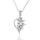 Flower Pendant 18K Gold Platinum Galvanization Austrian Zircon   white