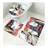 Toilet Seat 3pcs Set Ground Mat Carpet Anti-skdding