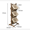 Wooden Magazine Rack With 3 Baskets