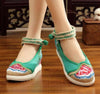 Chinese Ethnic Embroidery Inner high Heel Elevator  Dress Shoes Vintage Flower