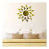 Acrylic Sunflower Mirror Living Room Wall Clock   golden