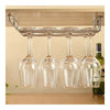 Stainless Steel + Iron Wine Glass Stand Hanging Beverage Holder with 2 row