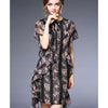Elegant Temperament Lotus Leaf Edge Slim Dress60192  S