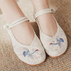 Damen Chinesisch Ethnische Stickerei Ballerinas Marry Janes Tanzen Schuhe Winde