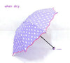 Fashion umbrella Color Changing Water Activated Windproof Princess Folding