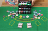 200pcs Portable Jeton de Poker Set 21 Jack Acier Étui Deux Carte Set Jeu Famille